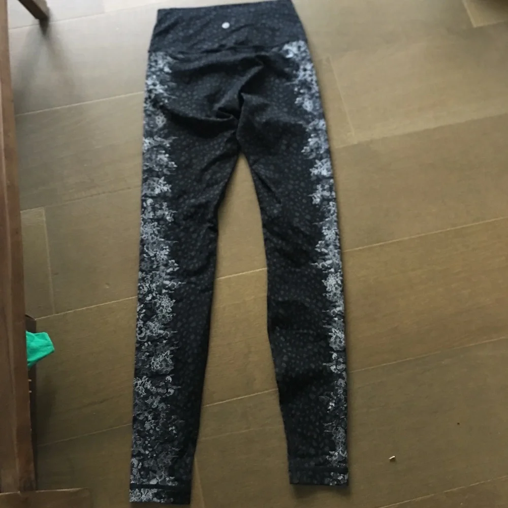 lululemon athletica Black Floral Print High-Rise Leggings
